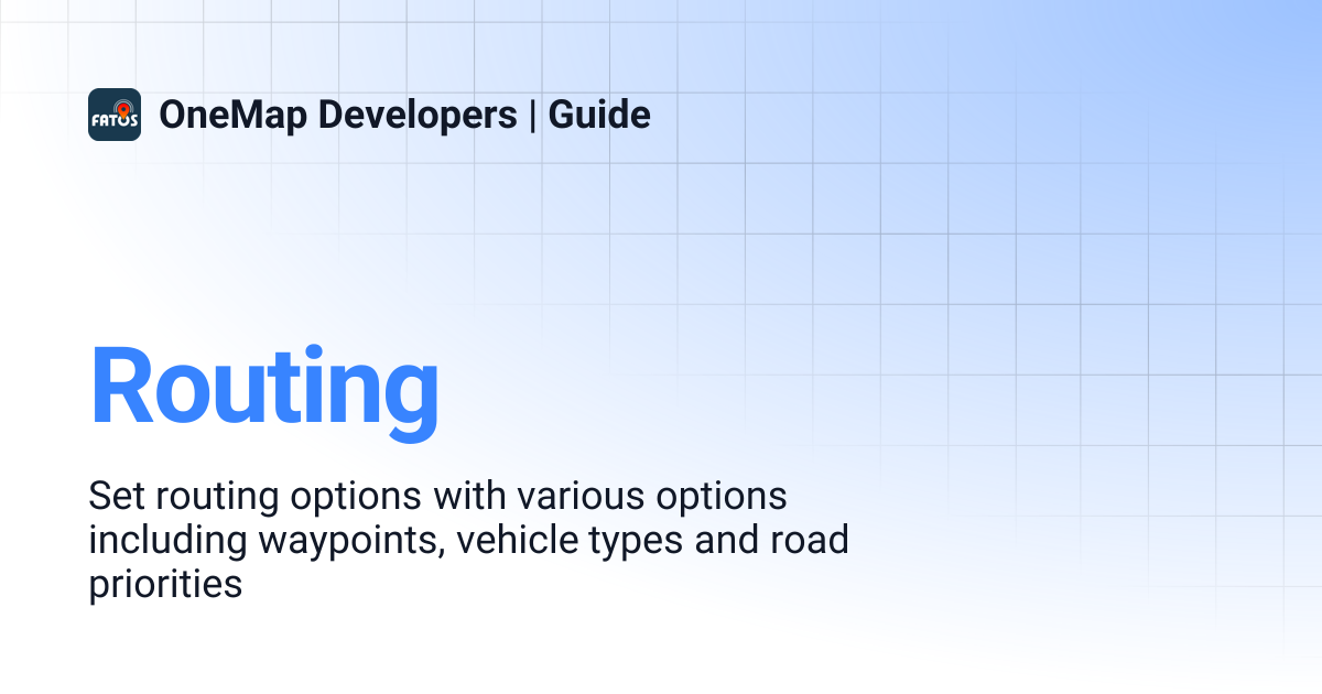 Routing | OneMap Developers | Guide
