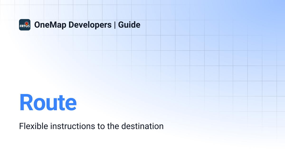 Route | OneMap Developers | Guide